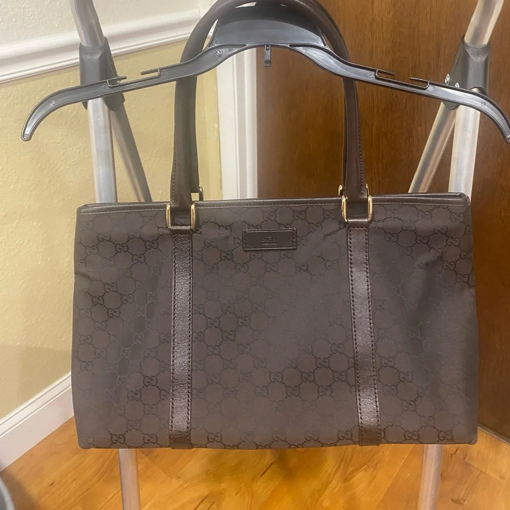 Gucci GG Brown Canvas Tote/Hand Bag 257302 204991 NWOT - Picture 3 of 16